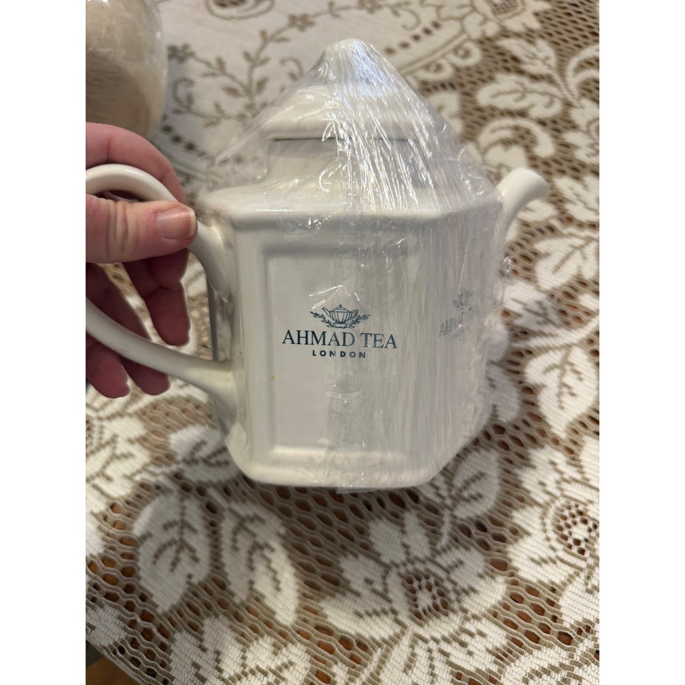Ahmad Tea London White Ceramic Octagonal Teapot Designpac Inc Microwave Safeā